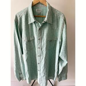 Ryan Michael Shirt Mens XXL Silk Cotton Blend Western Pearl Snap Rodeo Cowboy